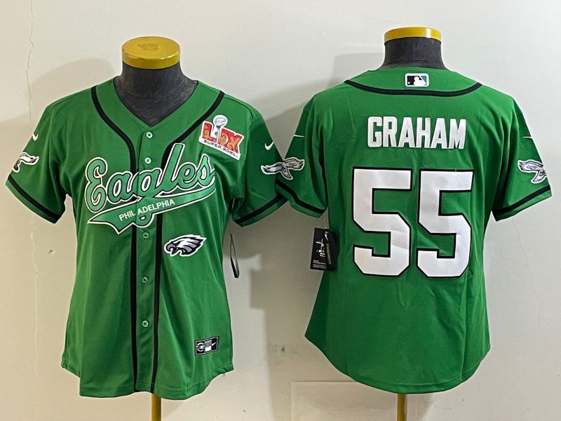 Women Philadelphia Eagles #55 Graham Green Joint Name 2025 Nike Vapor Limited NFL Jersey style 4->women nfl jersey->Women Jersey